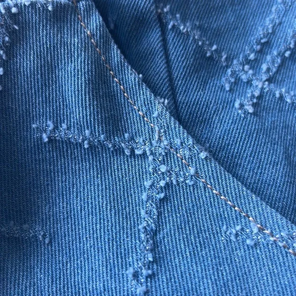 Kirious Los Angeles Blue Denim Textured Zip Back Top Excellent Condition Size XS - Picture 9 of 9